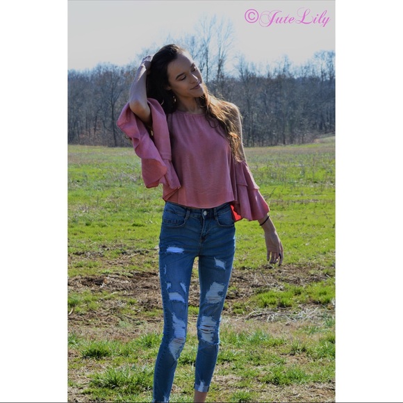 Pink Ruffle Sleeve Top - Picture 2 of 2